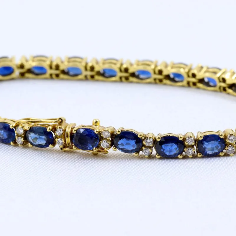 Bracelet saphirs ovales et diamants
