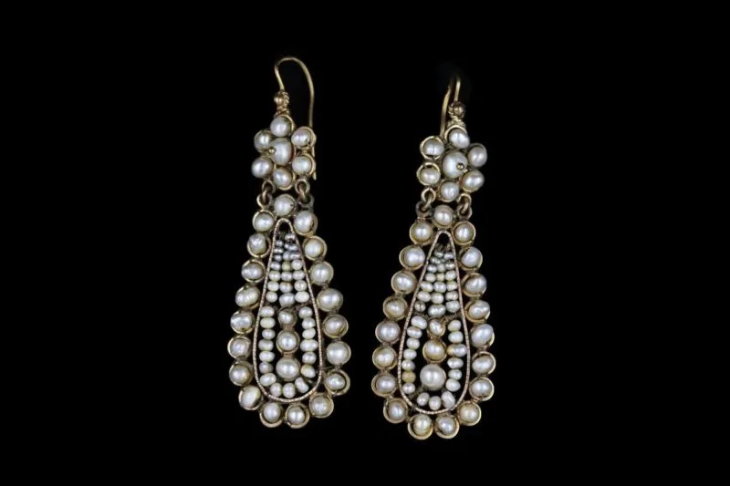 Boucles d'oreilles italiennes or et perles fines