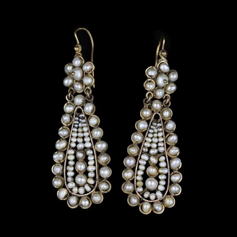 Boucles d'oreilles italiennes or et perles fines