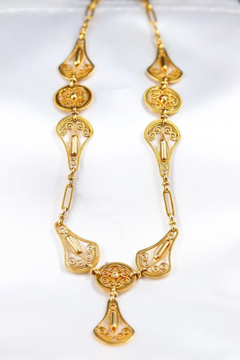 Collier collerette or avec pendeloques