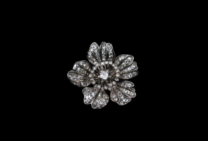 Broche fleur diamants Napoléon III