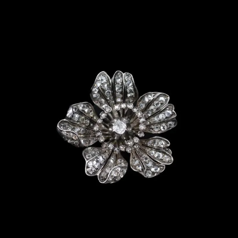 Broche fleur diamants Napoléon III