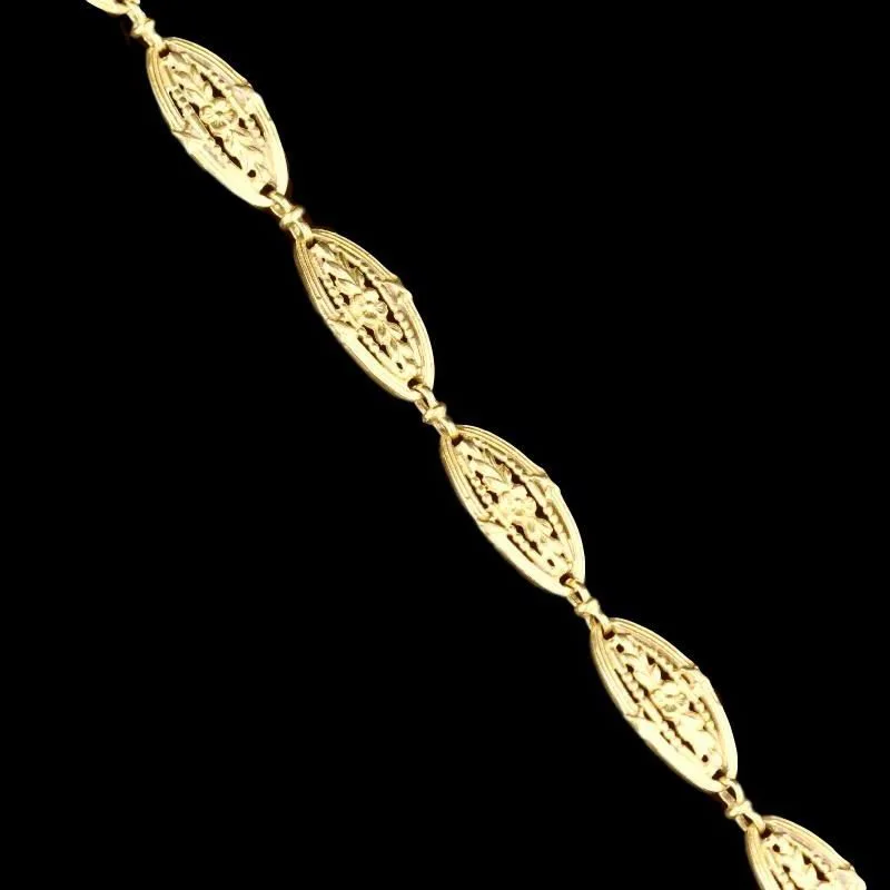 Bracelet or XIXe maille olive