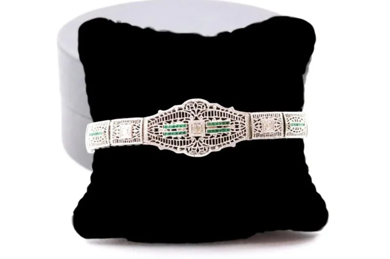 Bracelet 1925 diamants émeraudes