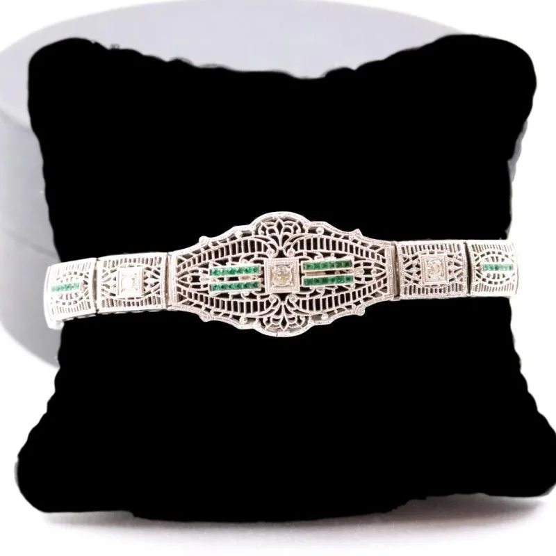 Bracelet 1925 diamants émeraudes