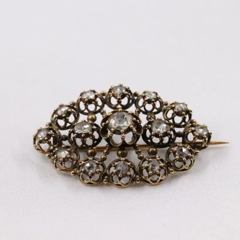 Broche XVIIIe or et diamants