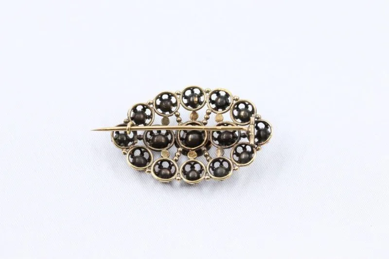 Dos broche XVIIIe or et diamants