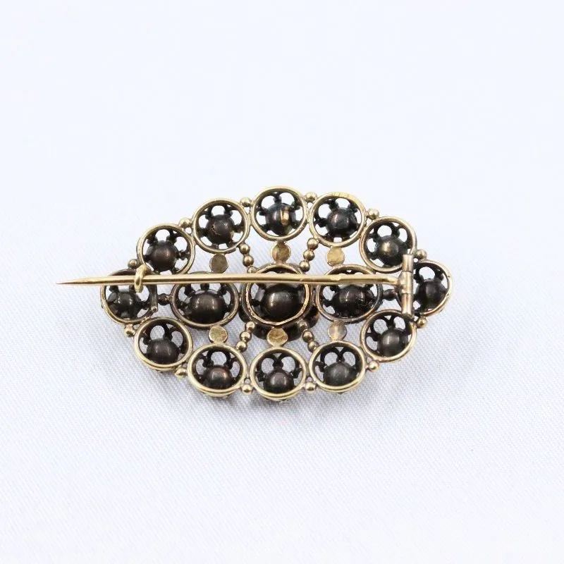 Dos broche XVIIIe or et diamants