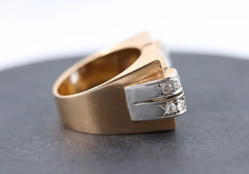 Bague tank saphir diamants – Image 3