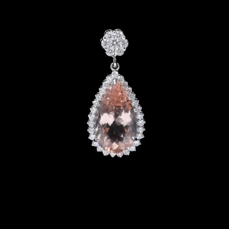 Boucles d'oreilles morganites diamants