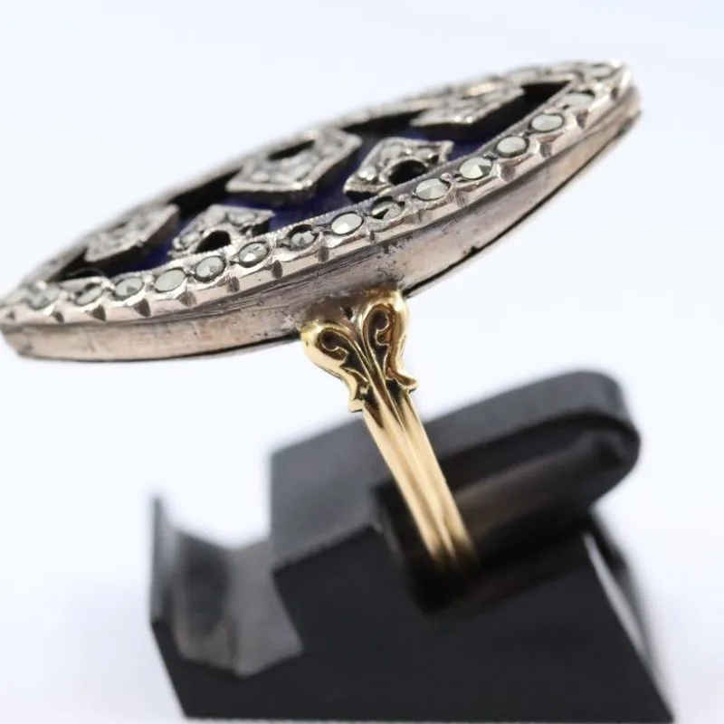 Profil bague marquise émail et marcassites