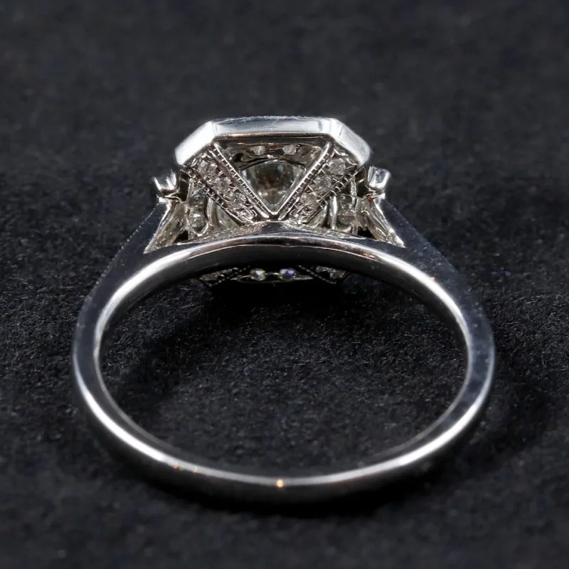 Bague géométrique or blanc