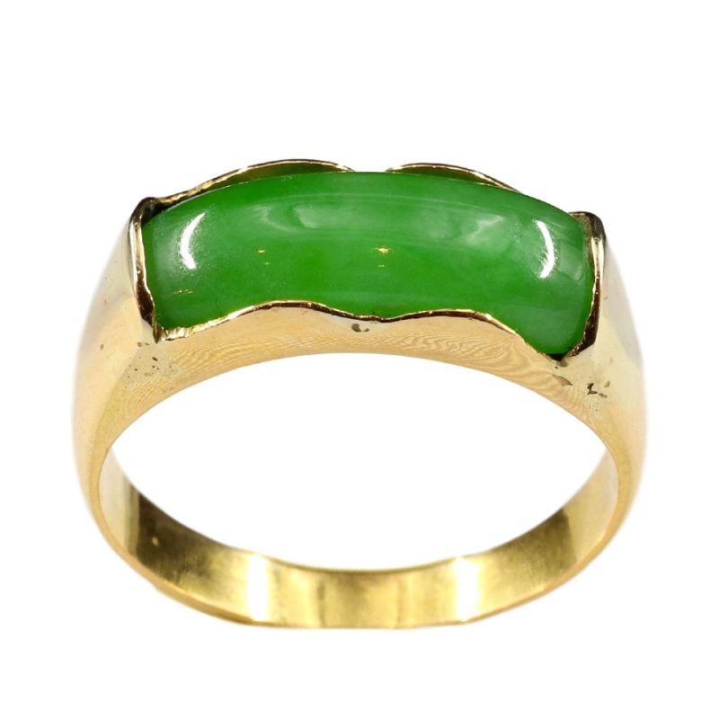 Bague jade et or art nouveau