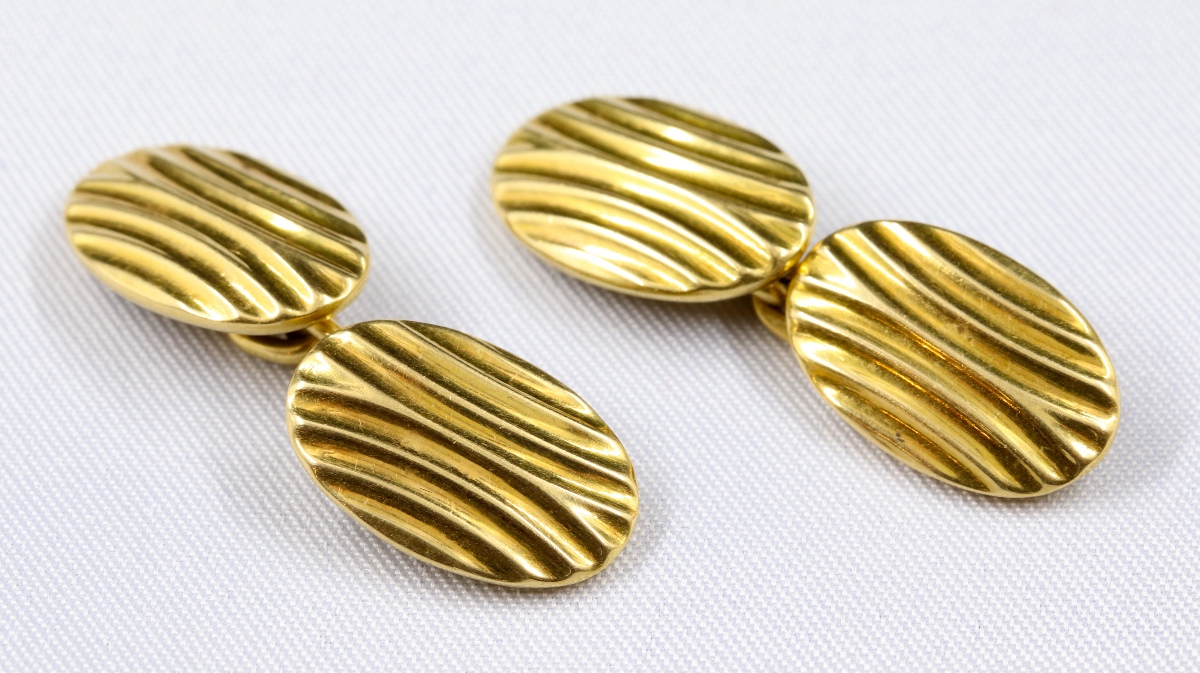 Boutons De Manchettes Plaqué Or Jaune - Élégance Vintage Pour Chemise