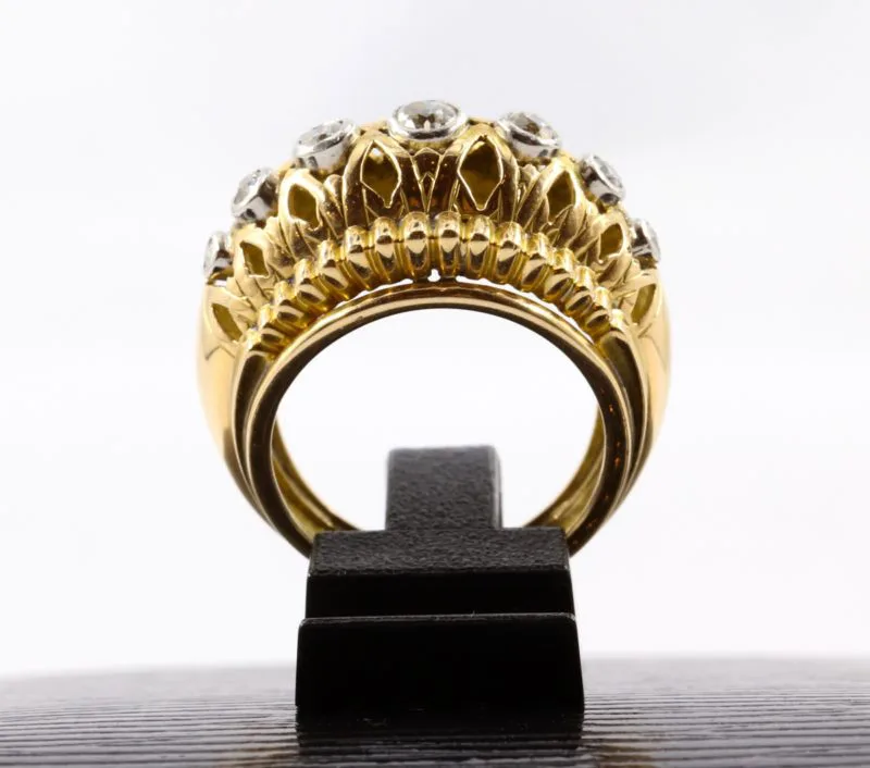 Large anneau ajouré serti de 7 diamants – Image 2