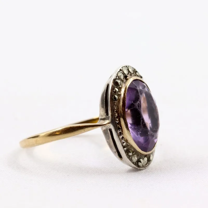 Profil bague améthyste et marcassites