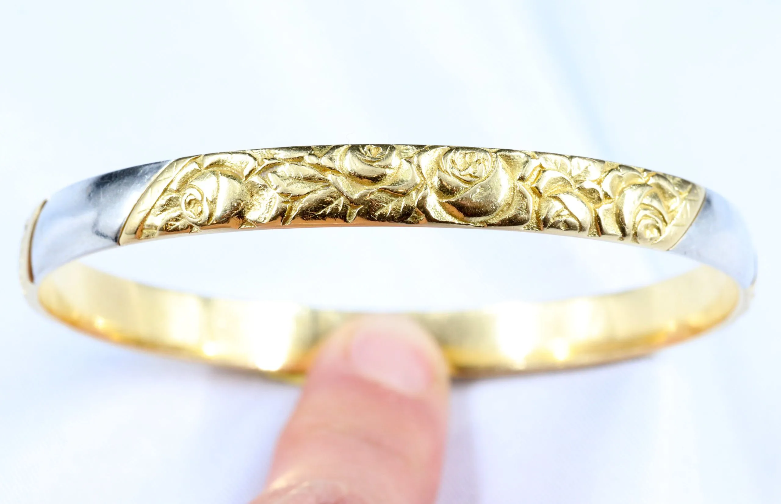 Bracelet ancien articulé en argent « MIZAM » Double r