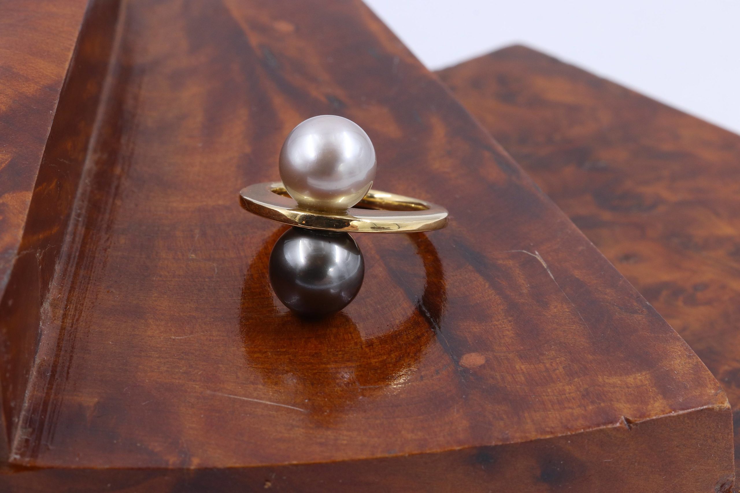 Bague toi et moi perles de Tahiti - Antikhor