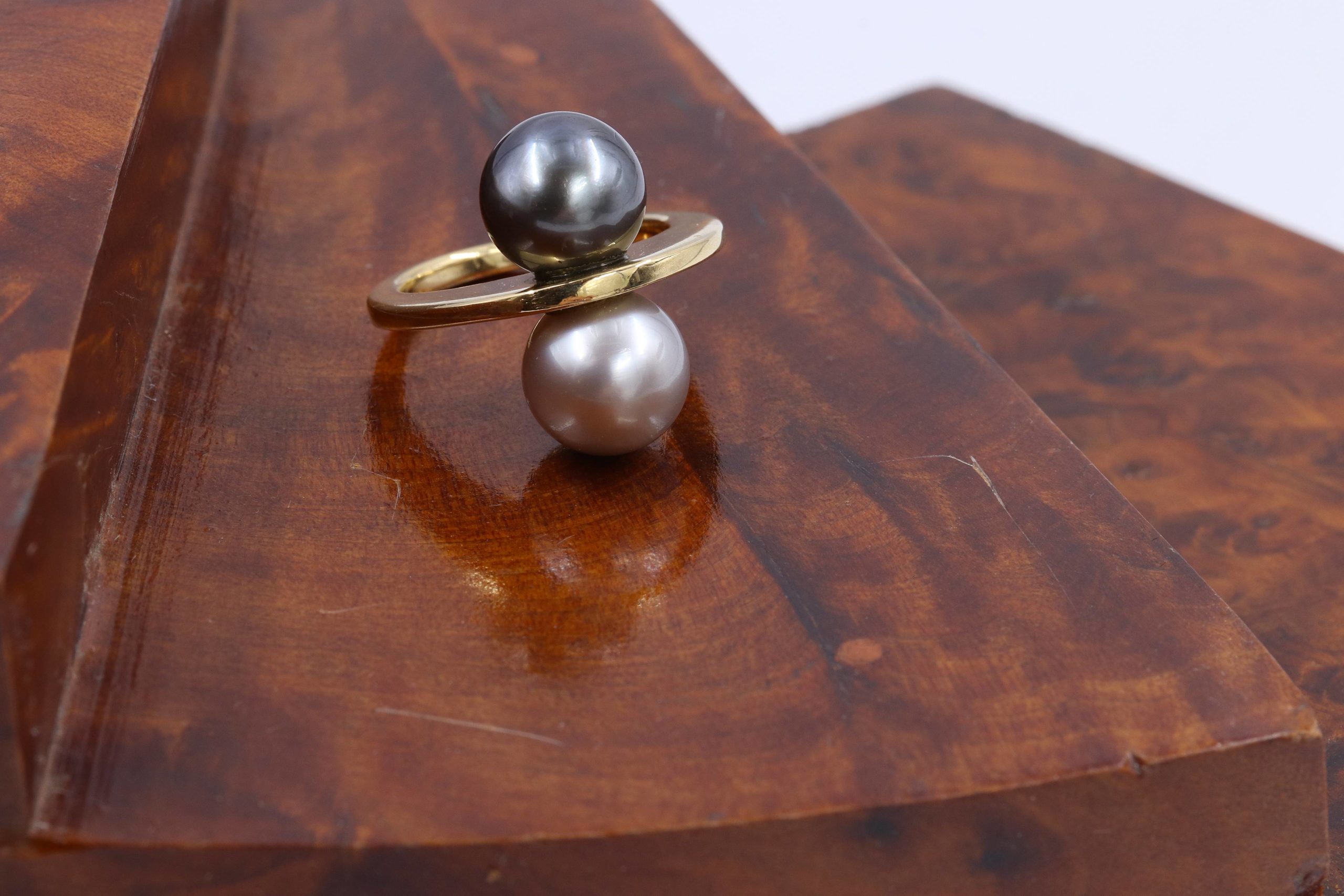 Bague toi et moi perles de Tahiti - Antikhor