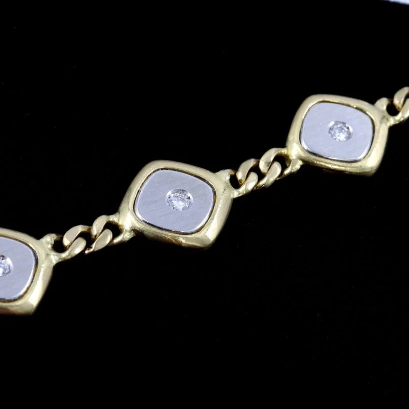 Bracelet fin XXe 2 ors et diamants