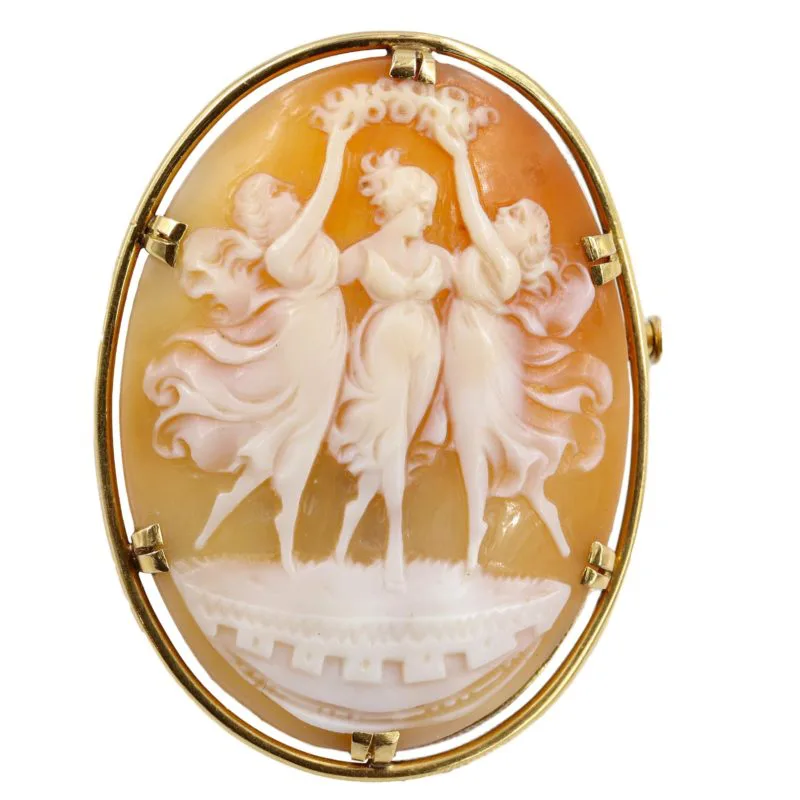 Camée coquillage Les trois grâces