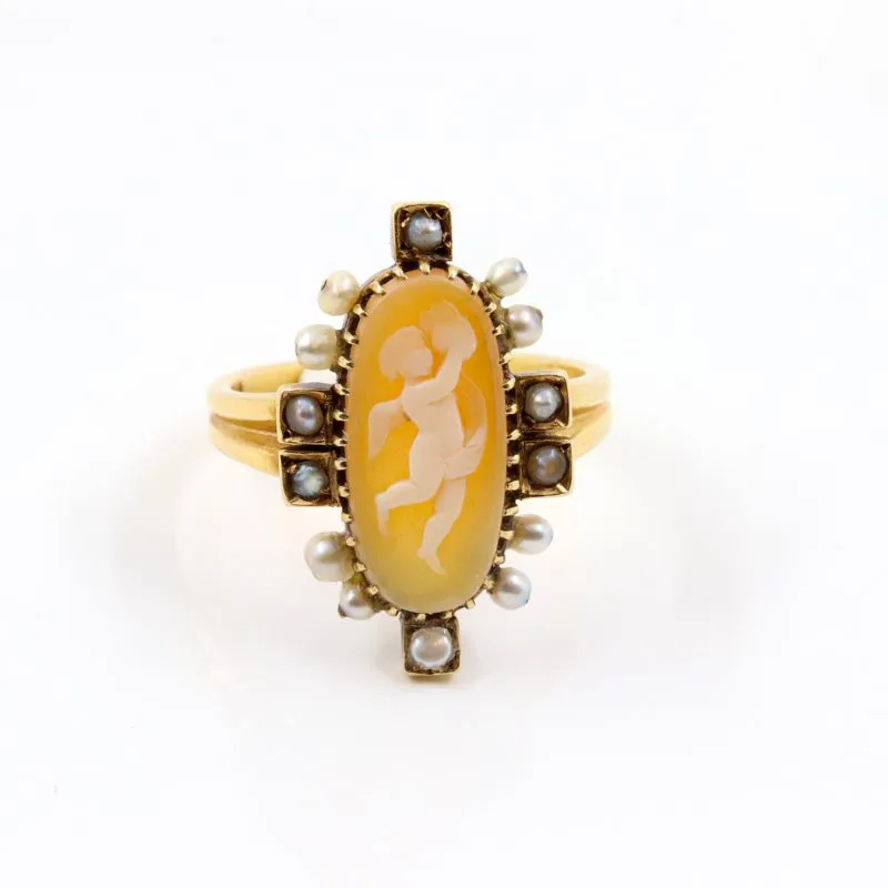 Bague camée XIXe angelot