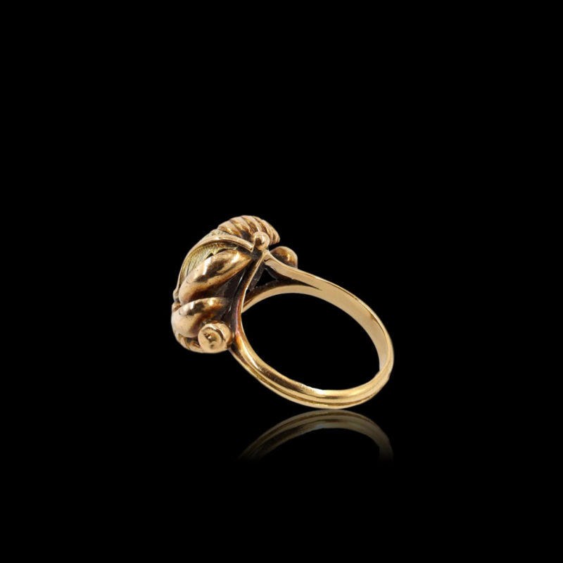 Belle bague végétale art nouveau 2 ors