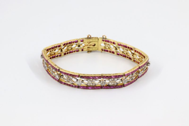 Bracelet 1925 rubis et diamants
