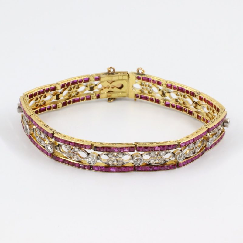 Bracelet 1925 rubis et diamants