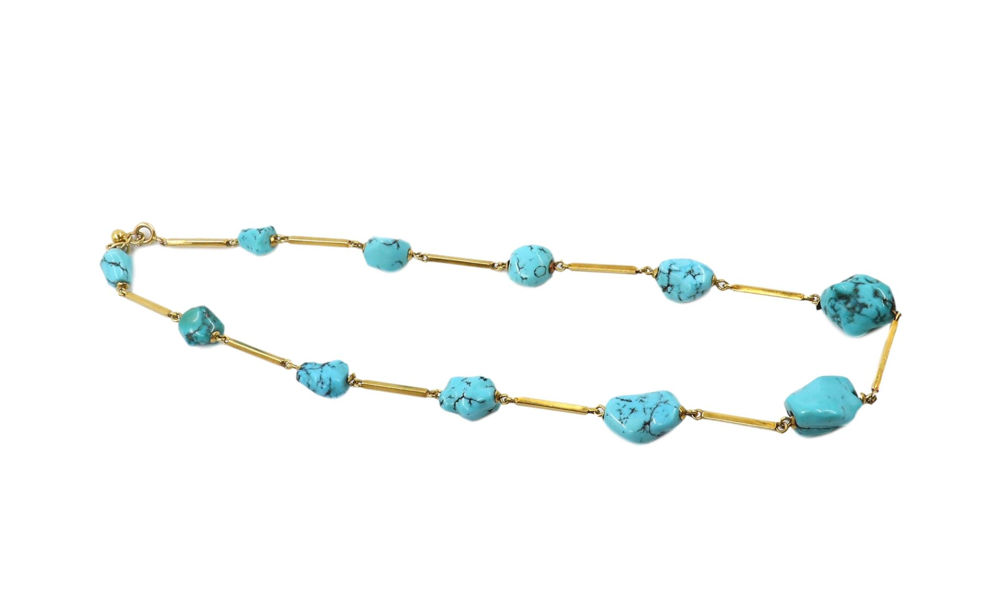 Collier Pendentif Femme Vintage Or Et Turquoise - Acier Inoxydable - Budget Beauté