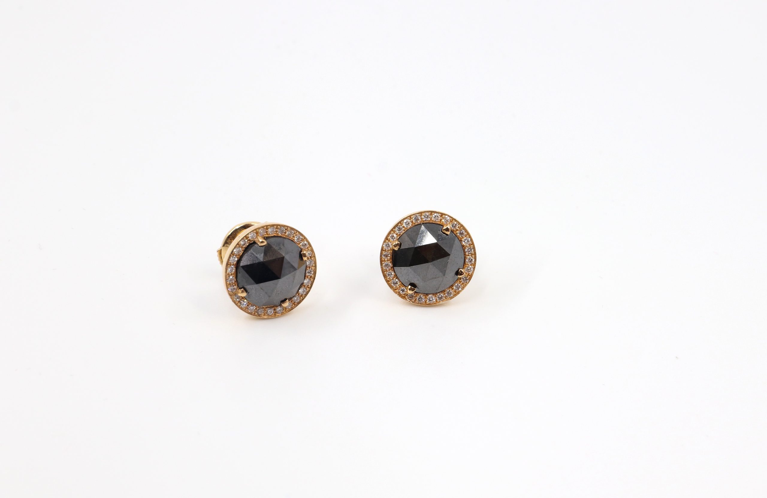 Boucles d'oreilles puces diamant noir - Antikhor