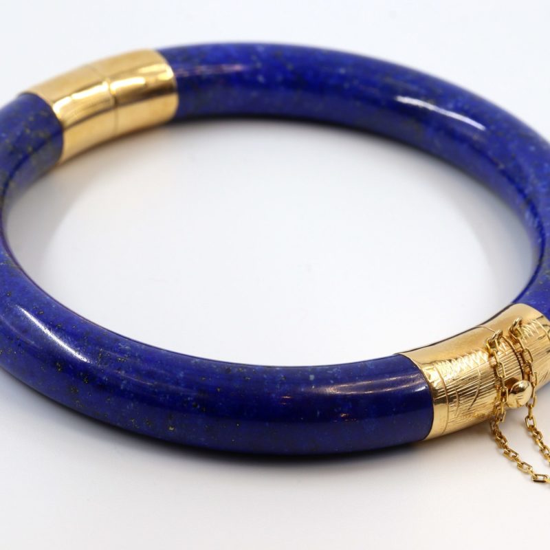 Bracelet rigide or lapis-lazuli