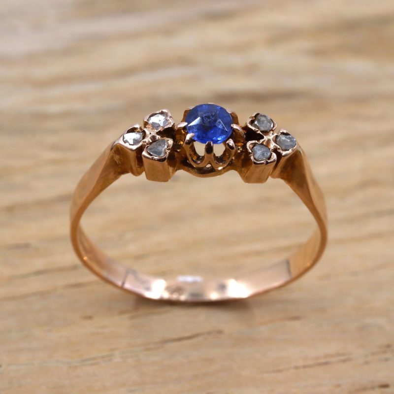 Bague Napoléon III saphir et diamants