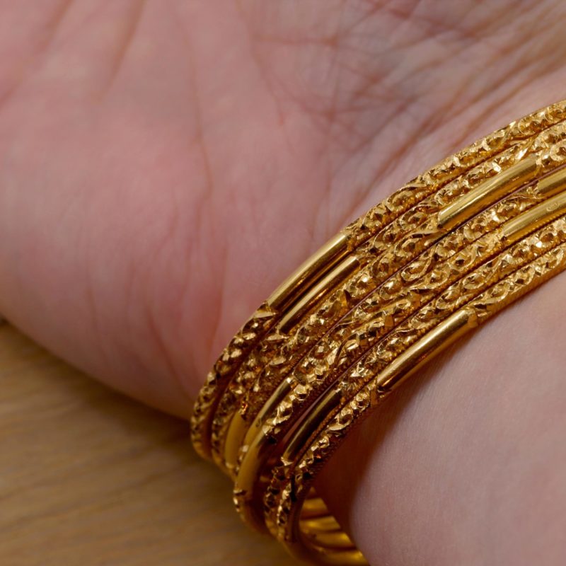 Bracelet semaine or ciselé