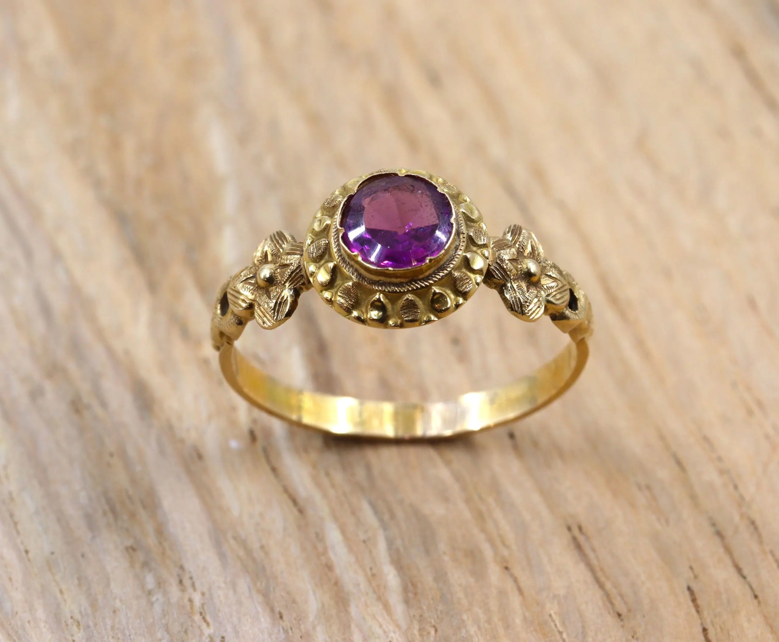 Bague Ancienne En Argent Et Grenats — Poinçon D’orfèvre, Taille 54, Vintage