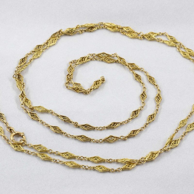 Long sautoir en or XIXe