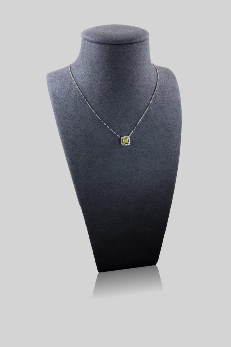 Collier diamant jaune et diamants