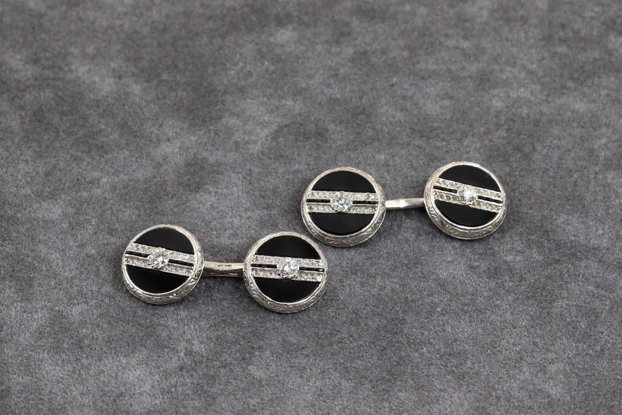 Boutons de manchettes Bang Bang diamants noirs