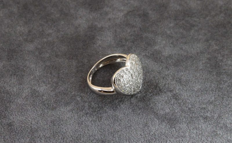 Bague coeur pavé diamants