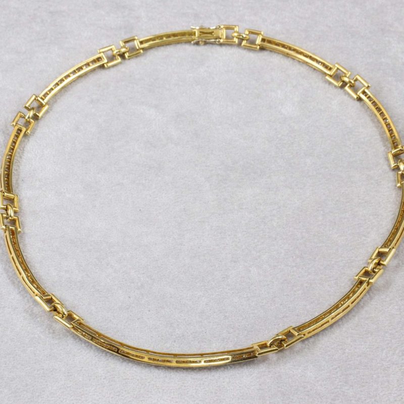 Collier ras de cou or diamants