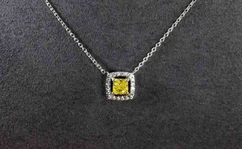 Pendentif diamant jaune