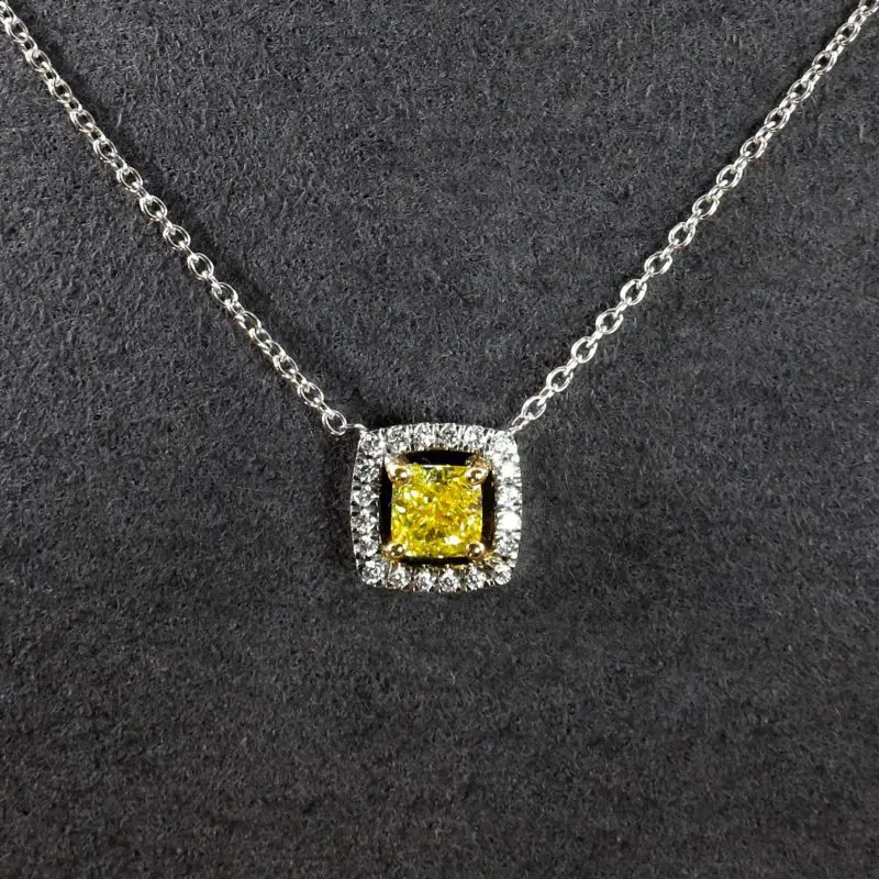 Pendentif diamant jaune