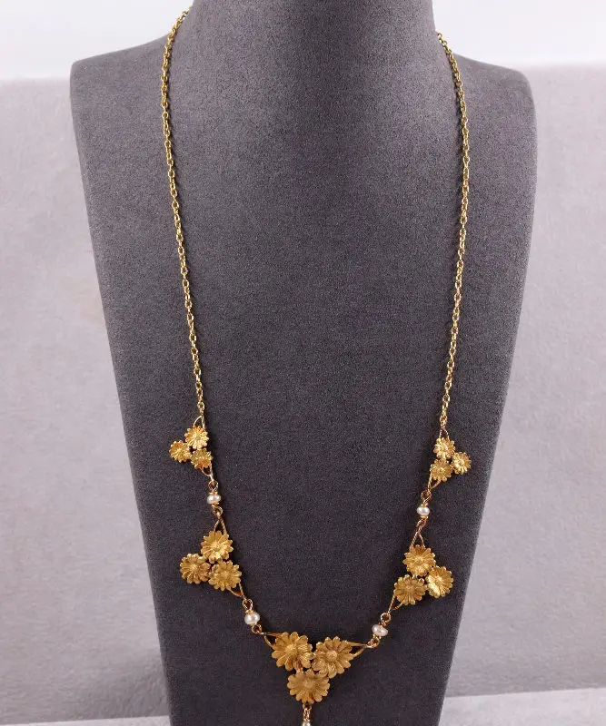 Collier collerette Ar Nouveau or et perles fines