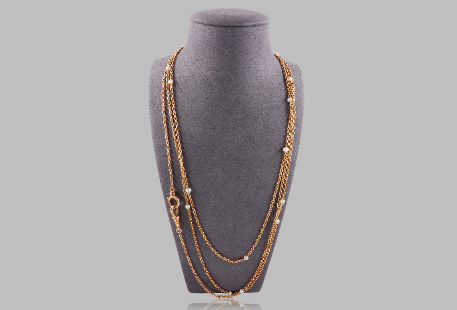 Collier Sautoir Perles Nacre Années 80 - Longueur 66 Cm, Plaqué Argent, Neuf Sans Emballage