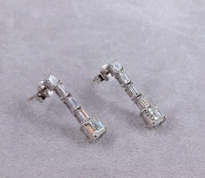 Boucles d'oreilles diamants radiants