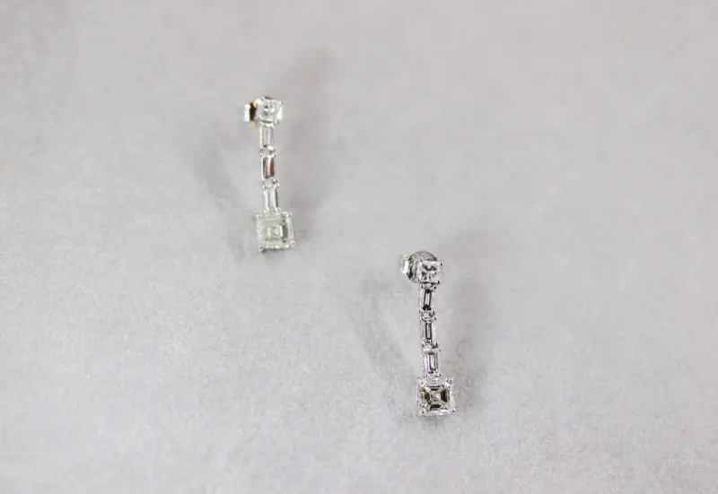 Boucles d'oreilles diamants radiants