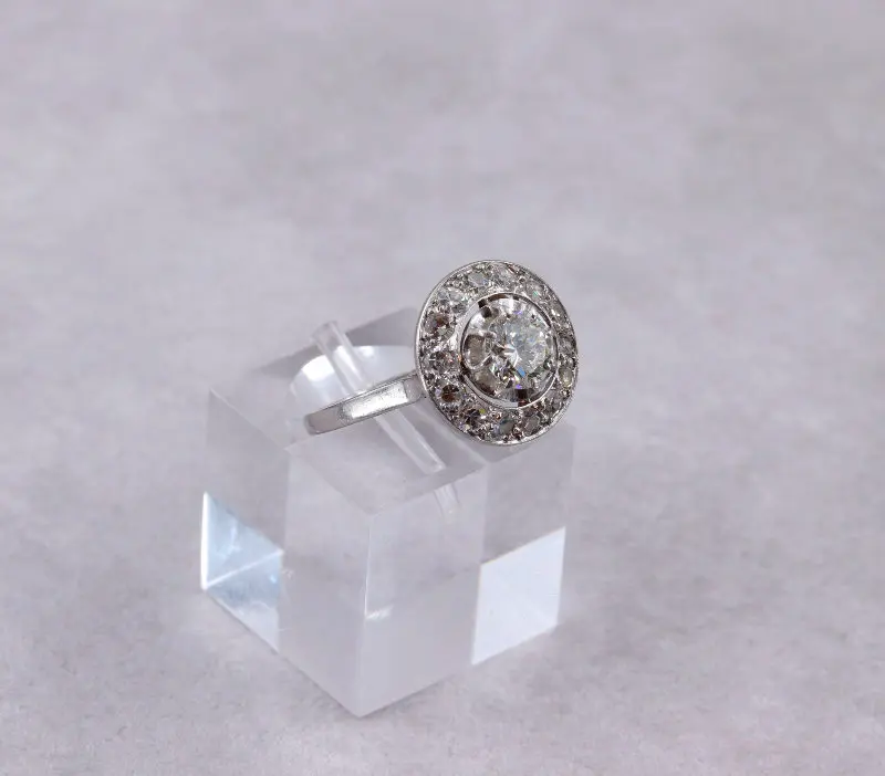 Bague art déco platine diamants