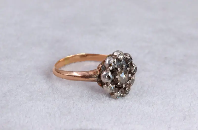 Bague diamants or et argent XVIIIe – Image 2