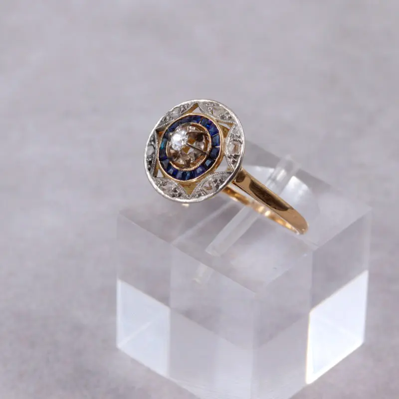 Bague puce saphirs diamants 1910