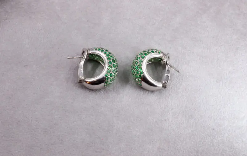 Boucles d'oreilles pavage de péridots